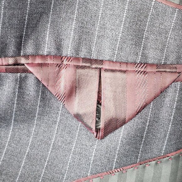 Giani Franco Mens 44R Suit Jacket Dk Gray Vertical Pin Striped Super Fine Yarn - Picture 7 of 16